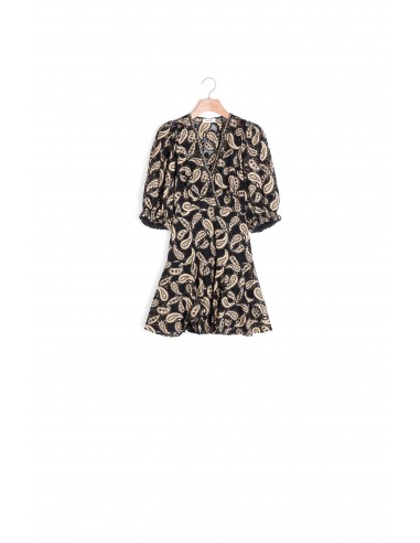 Robe courte en guipure motifs paisley l'achat 